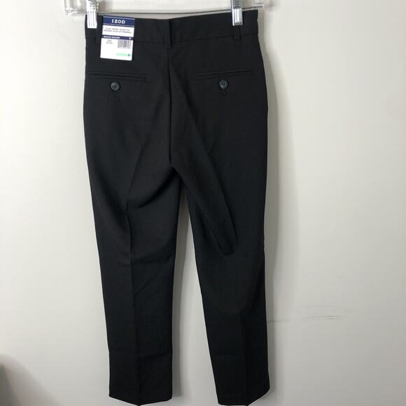 Izod NWT Boys' Flat Front Stretch Black Dress Pants Size 8 - Picture 6 of 7